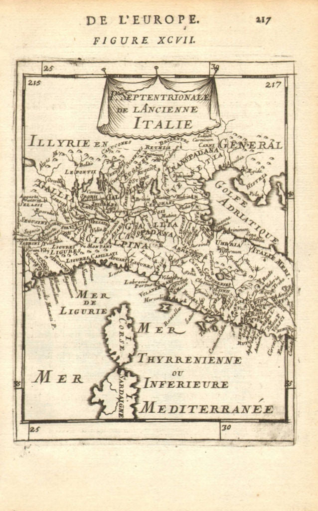 ANCIENT ITALY NORTH. Gallia Cisalpina. Ancienne Italie Septent. MALLET 1683 map